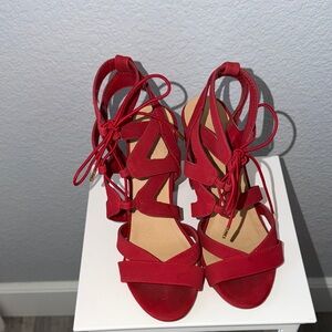 Chic Red Strappy Sandals